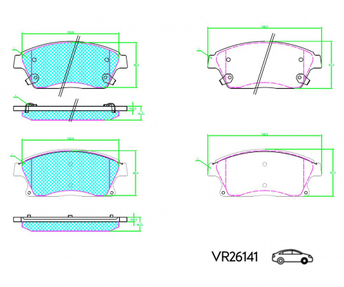 КОЛОДКИ ПЕРЕДНИЕ AVEO T300 11- CRUZE J300 09- 16