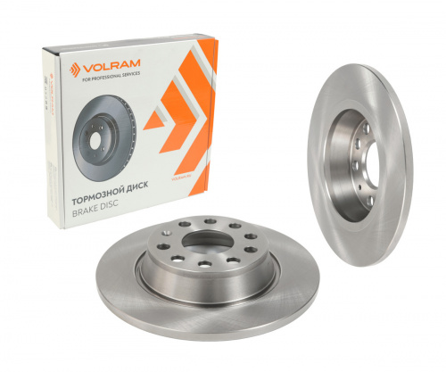 ДИСК ТОРМОЗНОЙ ЗАДНИЙ для а/м SKODA OCTAVIA II, III (04-17), YETI 5L (09-17); VW GOLF V-VII (03-); 1KJ, 1KZ; D=282mm; (VOLRAM) VR27155