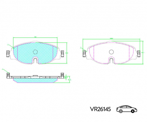 КОЛОДКИ ПЕРЕДНИЕ AUDI A3 TT SKODA OCTAVIA 5E3 SUPERB VW GOLF VII PASSAT 3G2 TOURAN (VOLRAM) VR26145