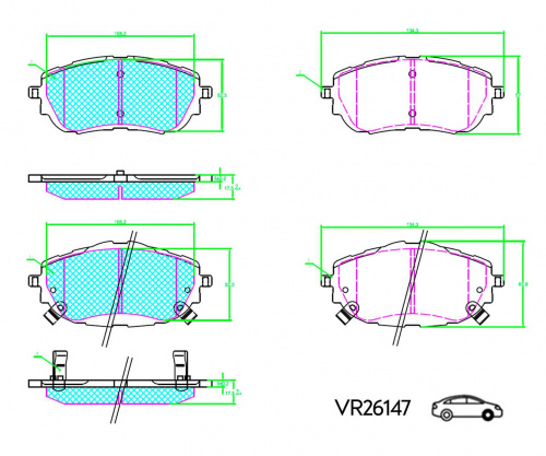 КОЛОДКИ ПЕРЕДНИЕ TOYOTA COROLLA E150 E180 AURIS E180 (VOLRAM) VR26147