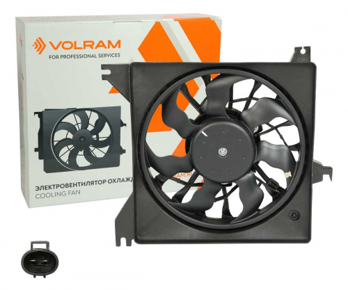 ЭЛЕКТРОВЕНТИЛЯТОР В СБОРЕ ВАЗ-2190,2192 С КОЖУХОМ VOLRAM